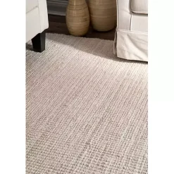 Neely Solid Jute Area Rug, 5x8