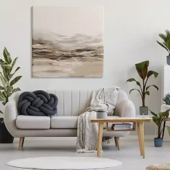 Neutral Abstract Mountains Canvas Art Print