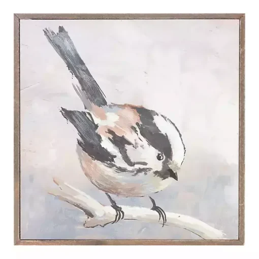 Neutral Birds Framed Canvas Art Prints, Set of 2