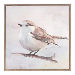 Neutral Birds Framed Canvas Art Prints, Set of 2