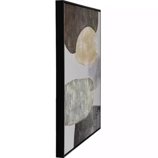 Neutral Bubbles I Framed Canvas Art Print