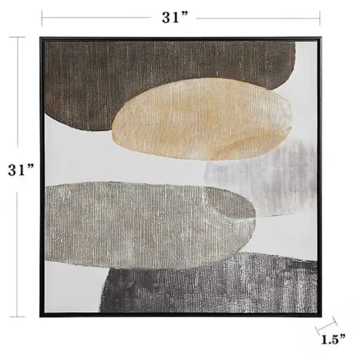 Neutral Bubbles I Framed Canvas Art Print