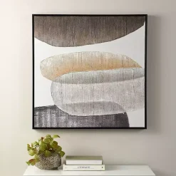 Neutral Bubbles II Framed Canvas Art Print