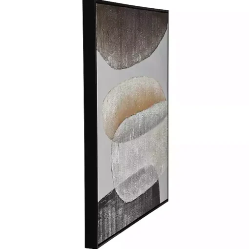Neutral Bubbles II Framed Canvas Art Print