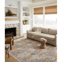 Neutral Diamond Patchwork Area Rug, 7x10