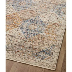 Neutral Diamond Patchwork Area Rug, 7x10