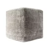Neutral Distressed Geo Ultra-Soft Pouf