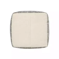 Neutral Distressed Geo Ultra-Soft Pouf