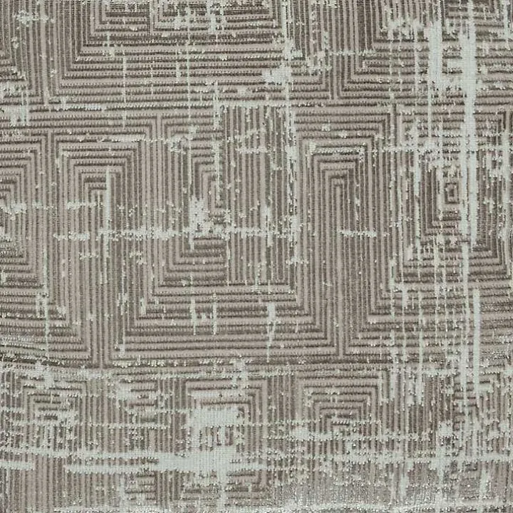 Neutral Distressed Geo Ultra-Soft Pouf