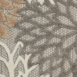 Neutral Floral Burst Outdoor Area Rug, 5x7