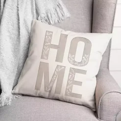 Neutral Home Floral Throw Pillow