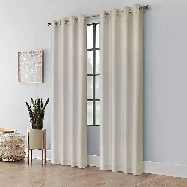 Neutral Light Filtering Curtain Panel, 63 in.