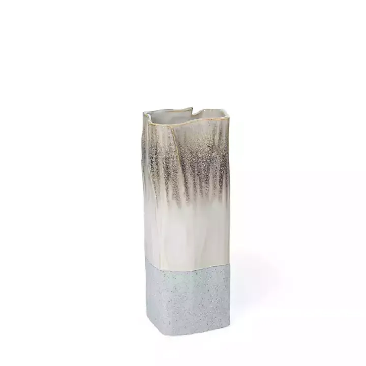 Neutral Ombre Ceramic Vase, 12 in.