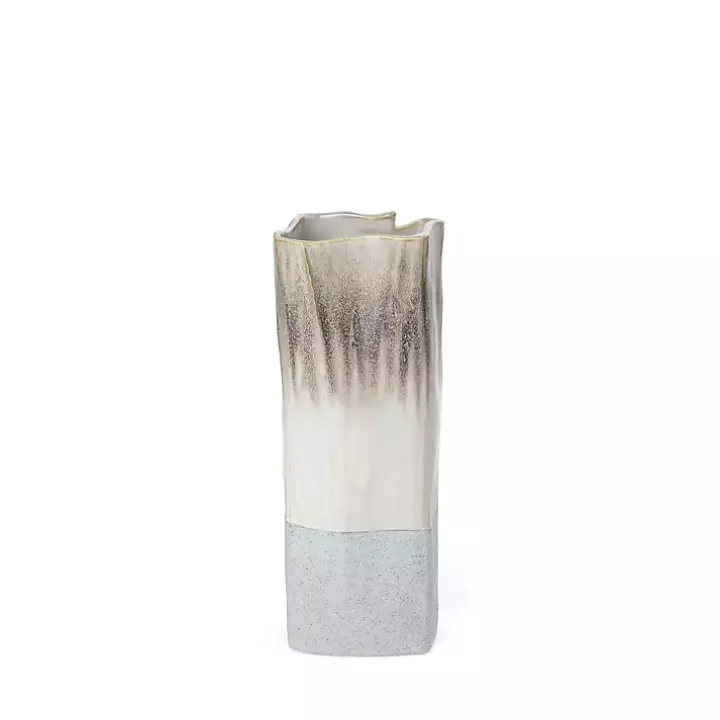 Neutral Ombre Ceramic Vase, 12 in.