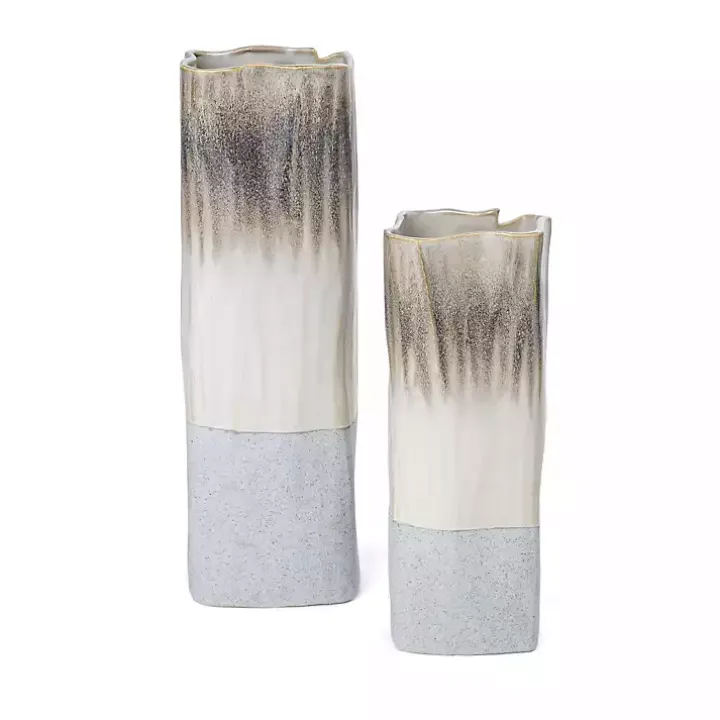 Neutral Ombre Ceramic Vase, 12 in.