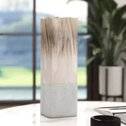 Neutral Ombre Ceramic Vase, 16 in.