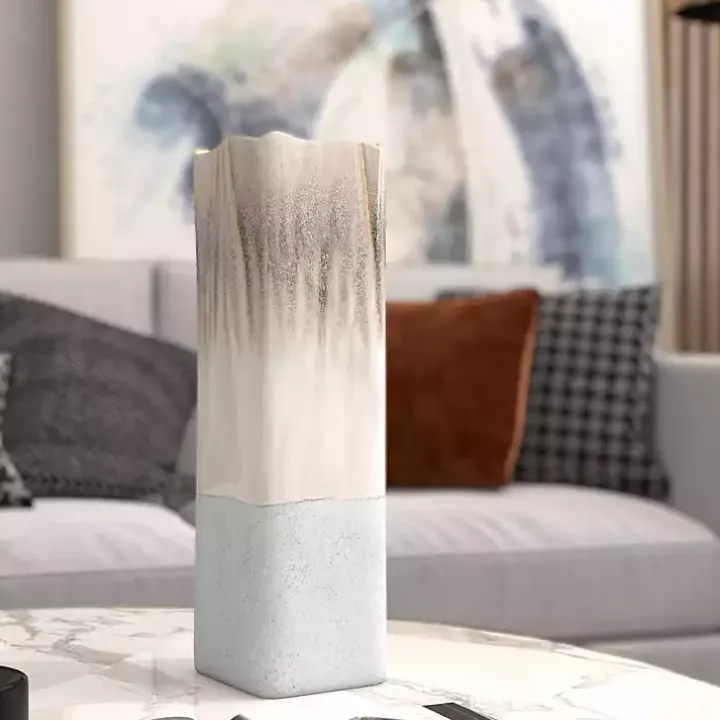 Neutral Ombre Ceramic Vase, 16 in.