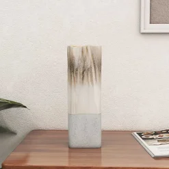 Neutral Ombre Ceramic Vase, 12 in.