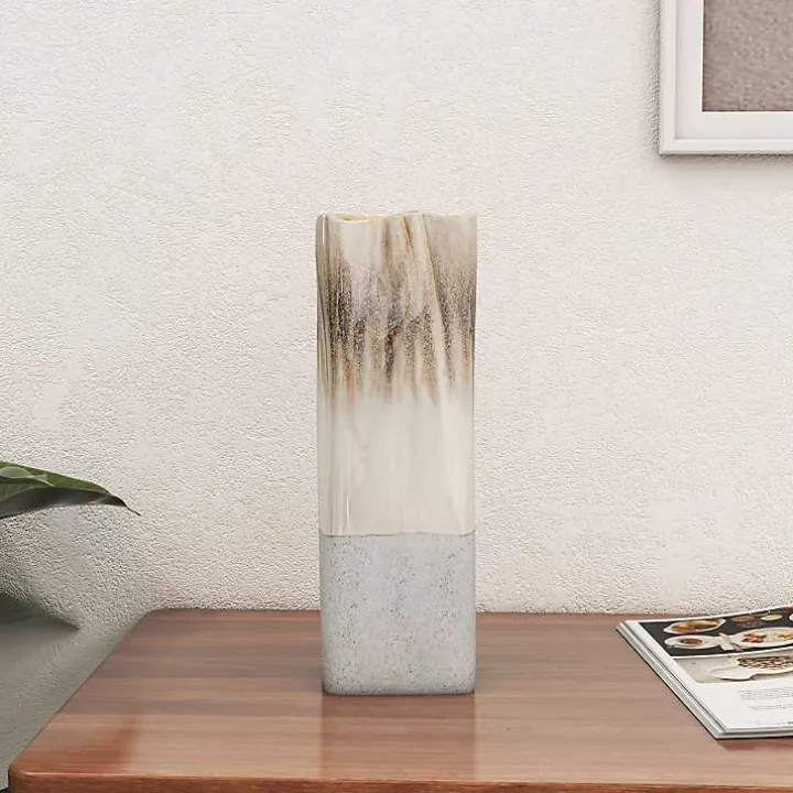 Neutral Ombre Ceramic Vase, 12 in.