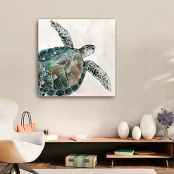 Neutral Sea Turtle I Giclee Canvas Art Print