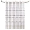 Neutral Striped Boho Cotton Shower Curtain