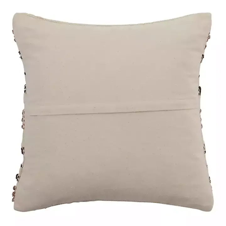 Neutral Striped Woven Square Throw Pillow