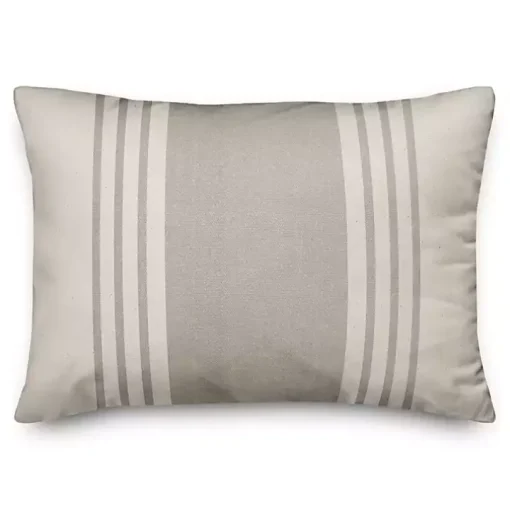 Neutral Stripes Indoor/Outdoor Lumbar Pillow