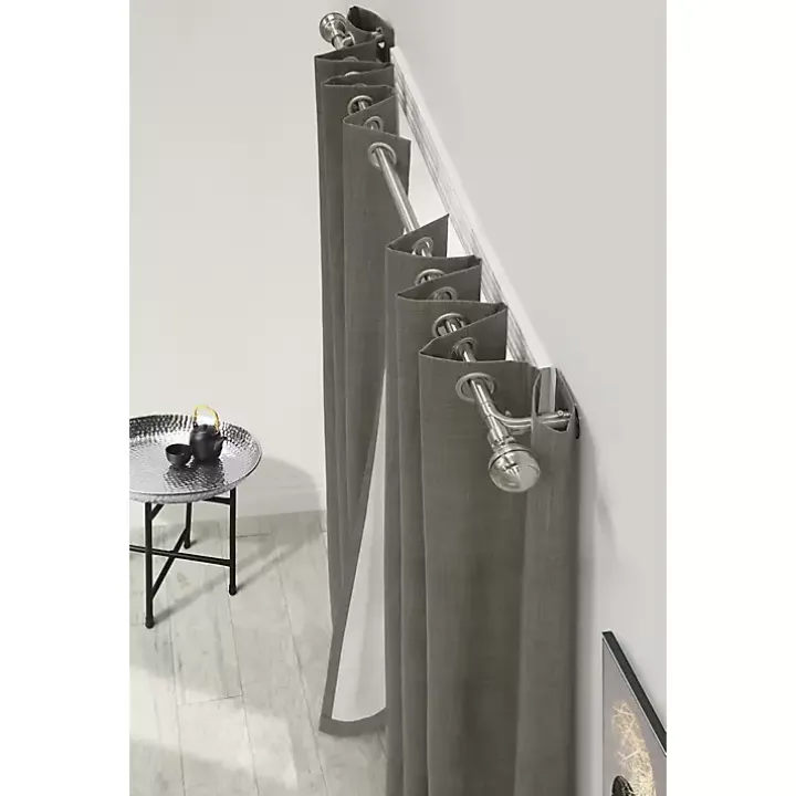 Nickel Blackout Extendable Curtain Rod, 144 in.