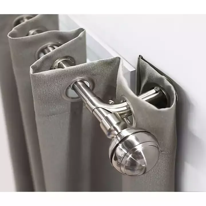 Nickel Blackout Extendable Curtain Rod, 144 in.