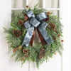 Norfolk Pine and Blue Berry Wreath with Bow