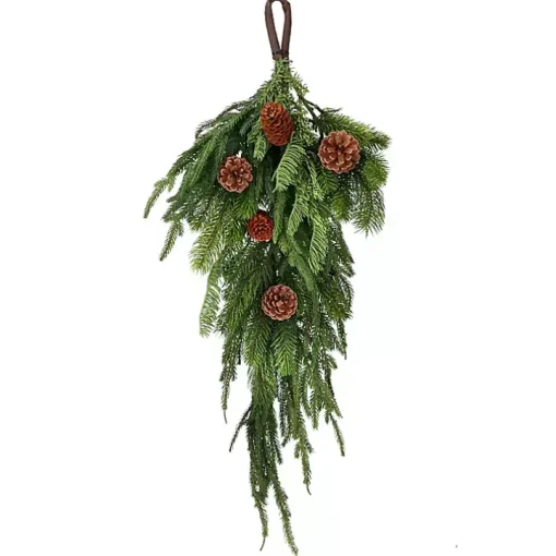Norfolk Spruce and Juniper Teardrop Swag
