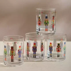 Nutcracker Short Glass Tumblers, Set of 4