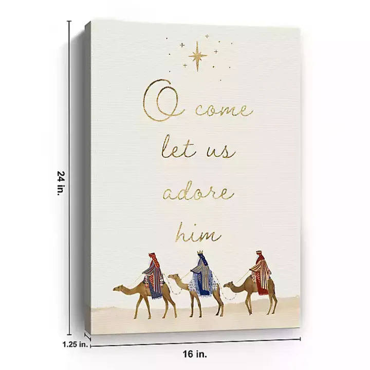 O' Come Let Us Adore Christmas Wall Plaque