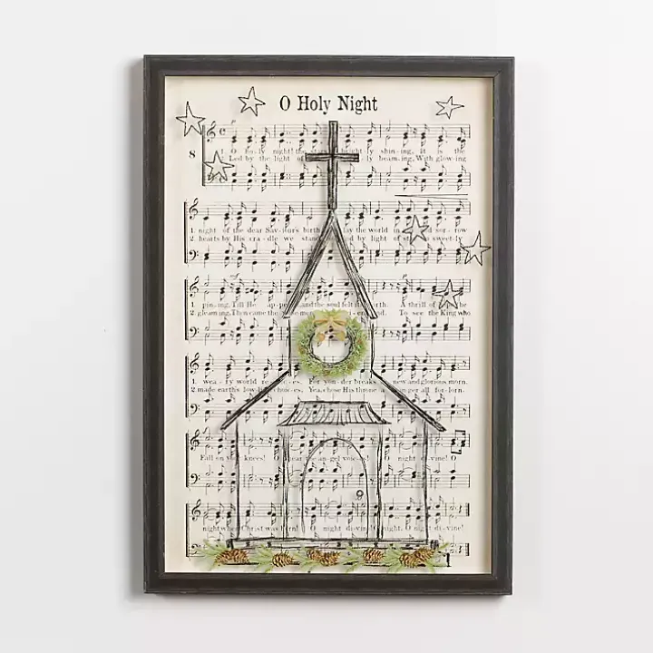 O Holy Night Hymnal Framed Wall Plaque