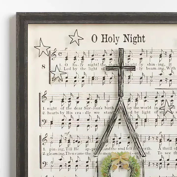 O Holy Night Hymnal Framed Wall Plaque