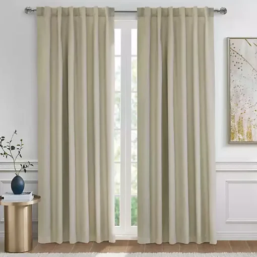 Oatmeal Baxter Blackout Curtain Panel, 95 in.