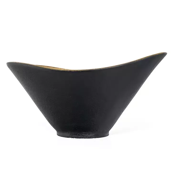 Oblong Black and Gold Bowl, 15 in