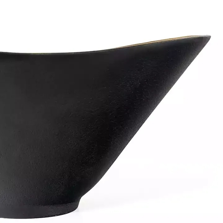 Oblong Black and Gold Bowl, 15 in