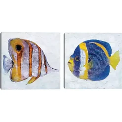 Ocean Fish Canvas Art Prints, Set of 2