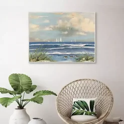 Ocean Regatta Framed Canvas Art Print