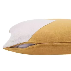 Ochre & Ivory Geometric Colorblock Throw Pillow