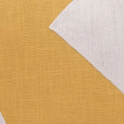 Ochre & Ivory Geometric Colorblock Throw Pillow