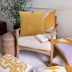 Ochre Velvet Handmade Throw Pillow