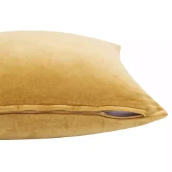 Ochre Velvet Handmade Throw Pillow