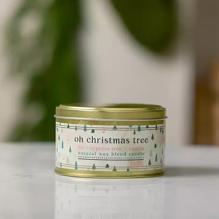 Oh Christmas Tree Gold Tin Jar Candle