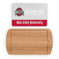 Ohio State Buckeyes Wood and Glass Serving Board
