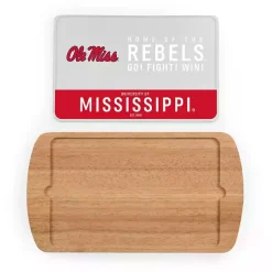 Ole Miss Rebels Wood and Glass Serving Board