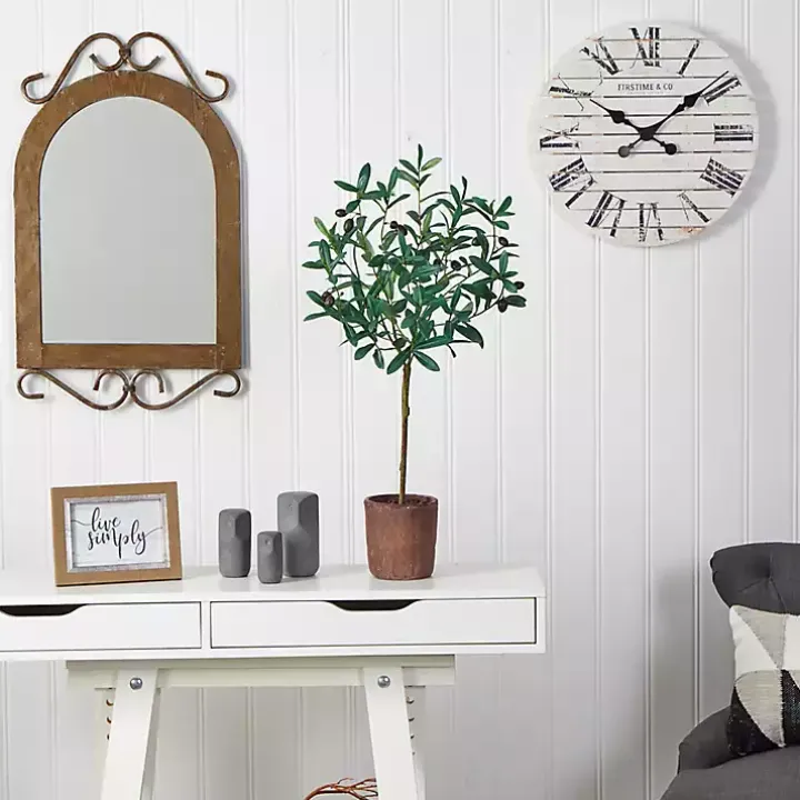 Olive Branch Tree in Weathered Planter, 3 ft.