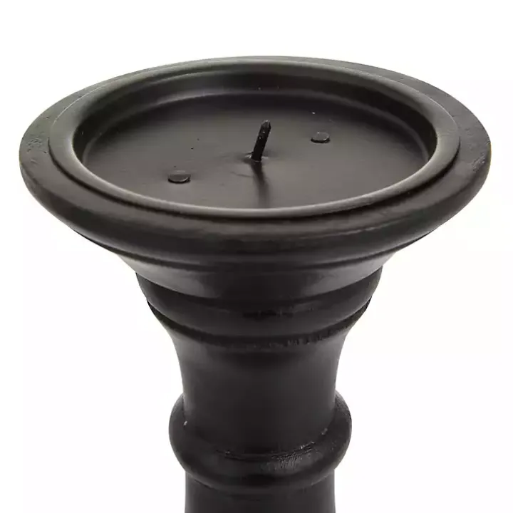 Onyx Turned Wood 3-pc. Candle Holder Set