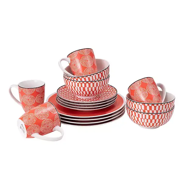 Opulent Orange Stoneware 16-pc. Dinnerware Set